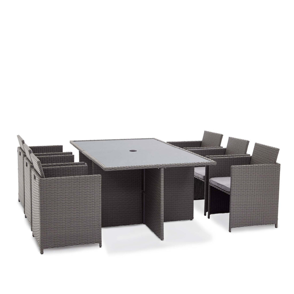 Vada Grey 6 Seat Rattan Cube Set