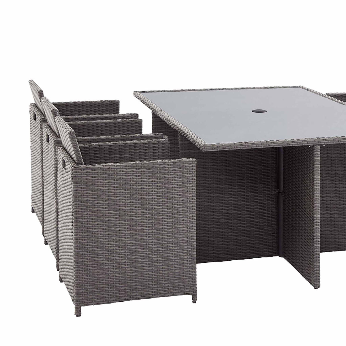 Vada Grey 6 Seat Rattan Cube Set