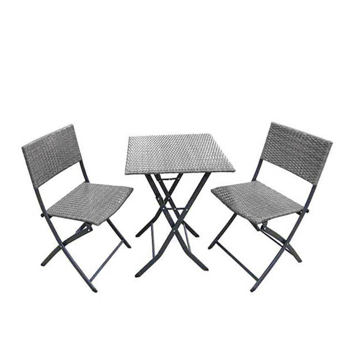 Vada Grey Rattan Folding Bistro Set  