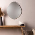 Organic Grey Oval Wall Mirror
