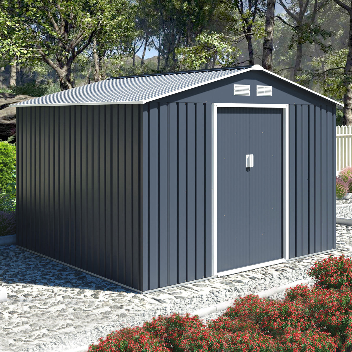 Oxford Grey 9.1 x 8.4ft Galvanised Steel Shed