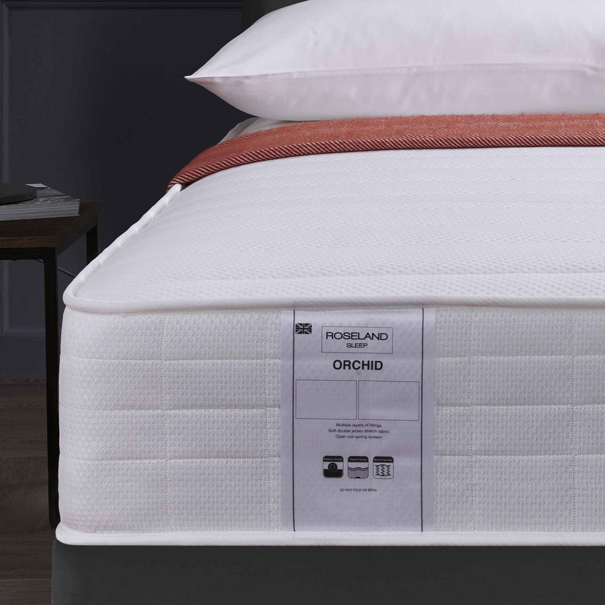 close up of Roseland Sleep Orchid Comfort Mattress