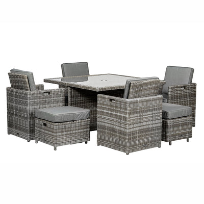 Paris 8 Seat Lux Rattan Cube Set