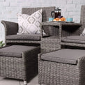 Paris Deluxe Rattan Companion Love Seat Set with Footstools