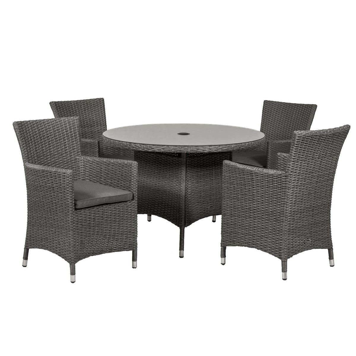 Paris 110cm 4 Seat Rattan Round Dining Set