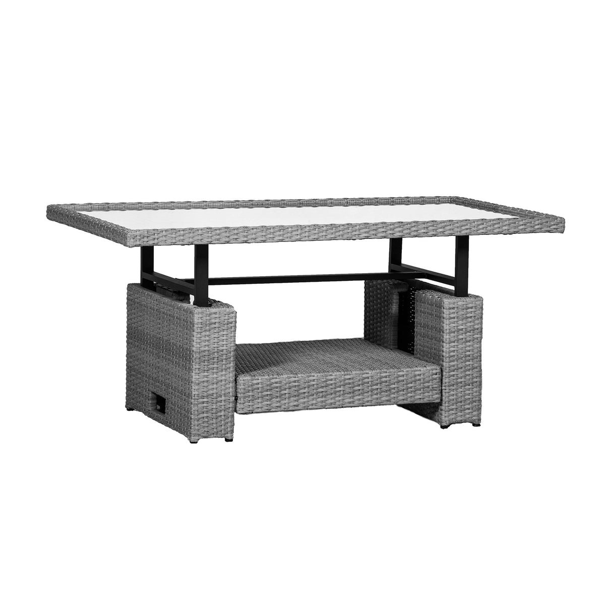 Paris Rattan Lounge Dining Set with Rise and Fall Table