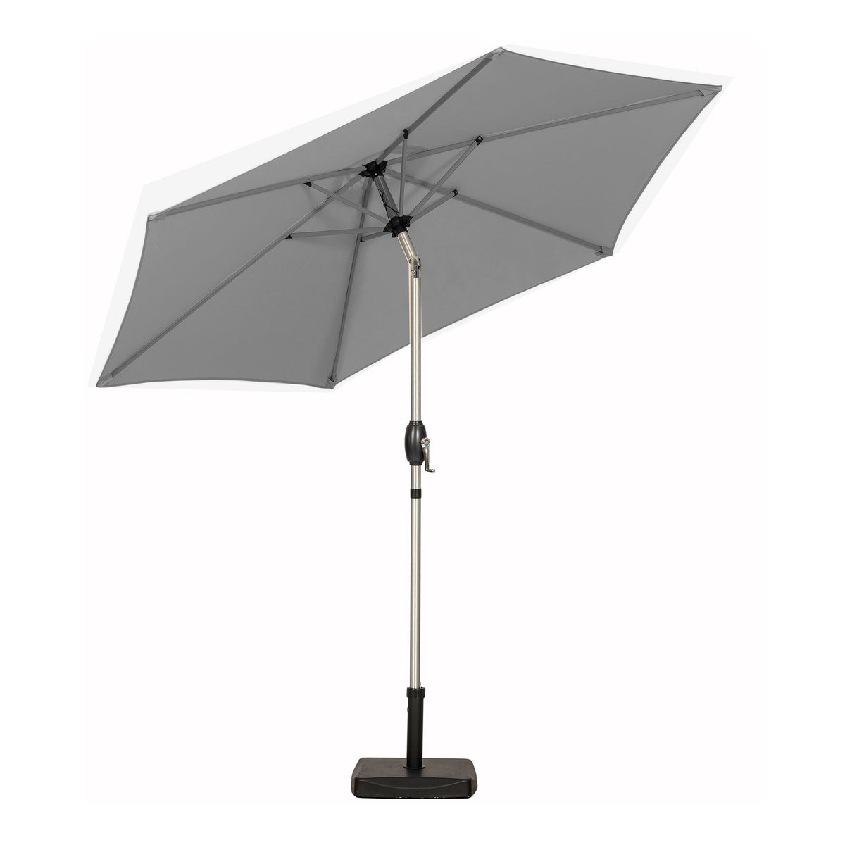 2.5m Parasol Brushed Aluminium Parasol - Grey