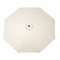 top view of the ivory canopy on the 3m Crank & Tilt Ivory Garden Parasol with Brushed Aluminium Frame