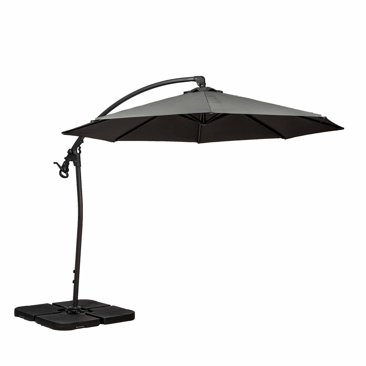 3m Deluxe Pedal Operated Cantilever Parasol - Grey