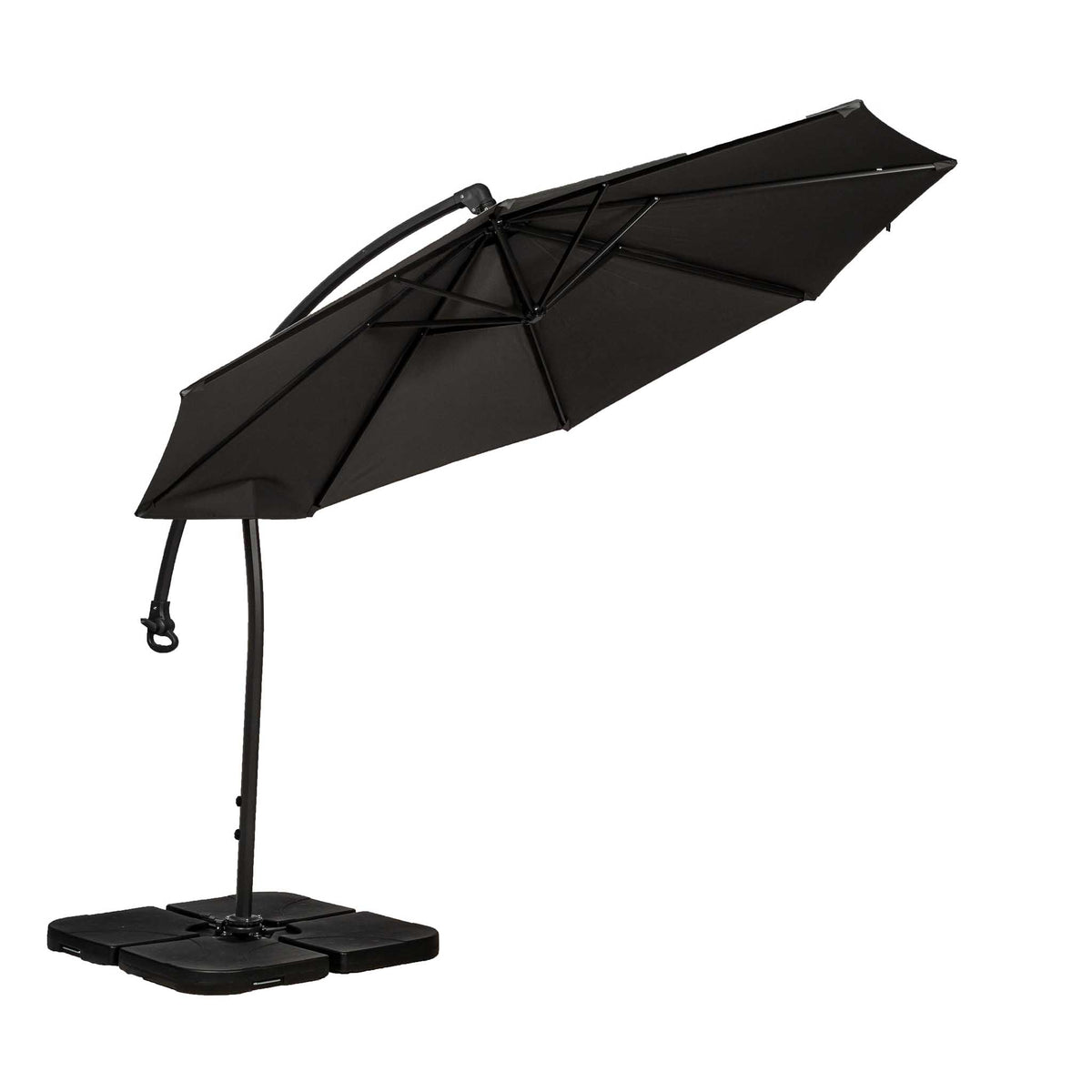 3m Deluxe Pedal Operated Cantilever Parasol - Grey