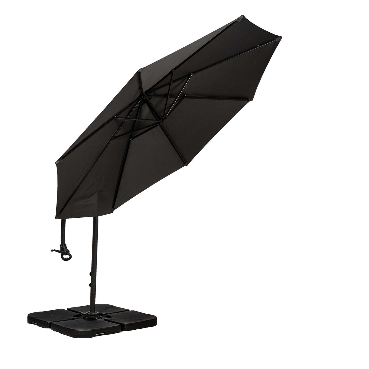 3m Deluxe Pedal Operated Cantilever Parasol - Grey