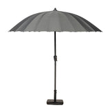 2.7m Grey Shanghai Crank & Tilt Outdoor Garden Parasol by Roseland Furniture