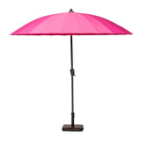 2.7m Pink Shanghai Crank & Tilt Outdoor Garden Parasol by Roseland Furniture
