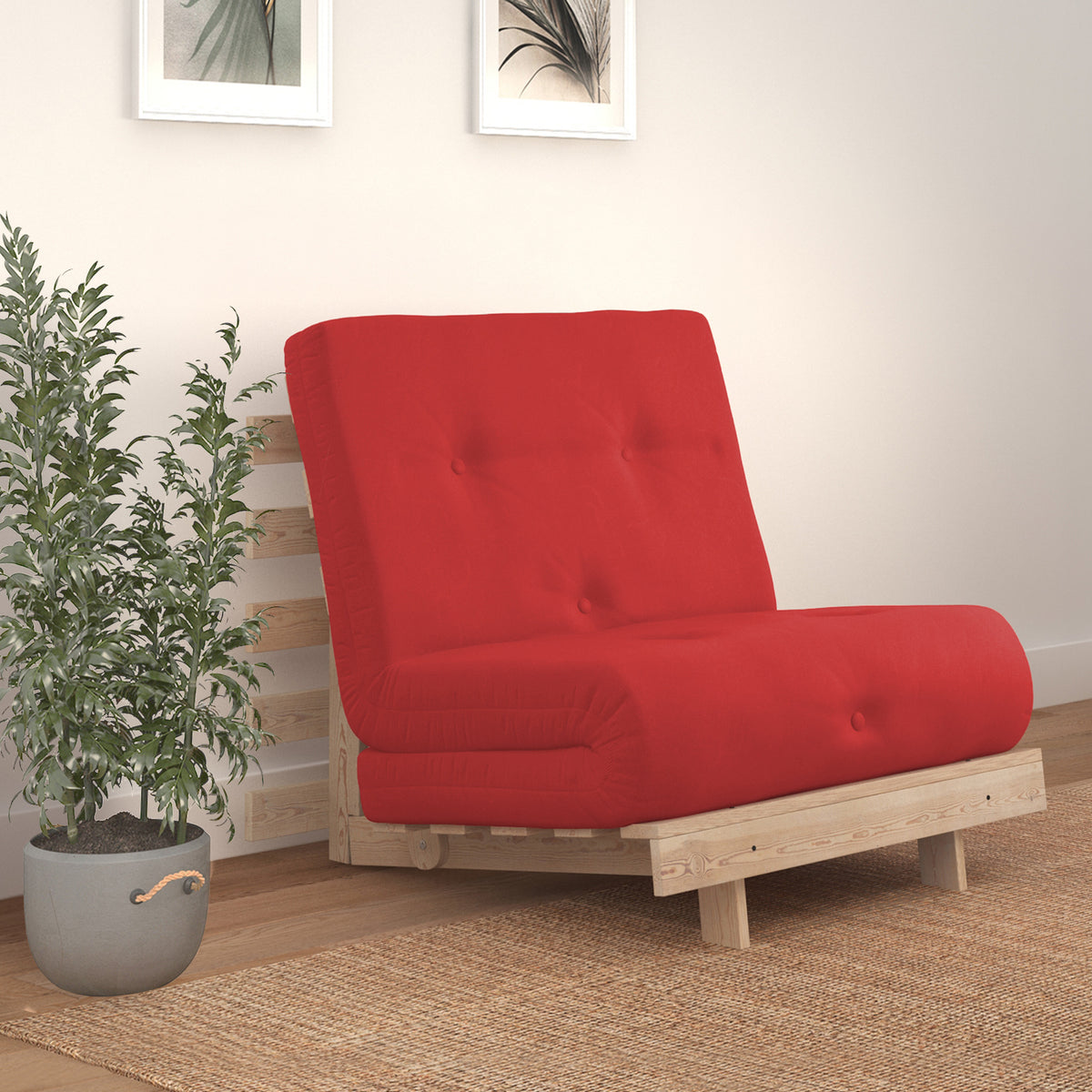 Maggie Red Single Futon Sofa Bed for living room