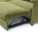 Thalia Olive Green Velvet 3 Seater Corner Chaise Sofa Bed
