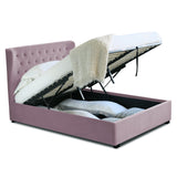 Richmond Heather Velvet Ottoman Storage Bed Frame