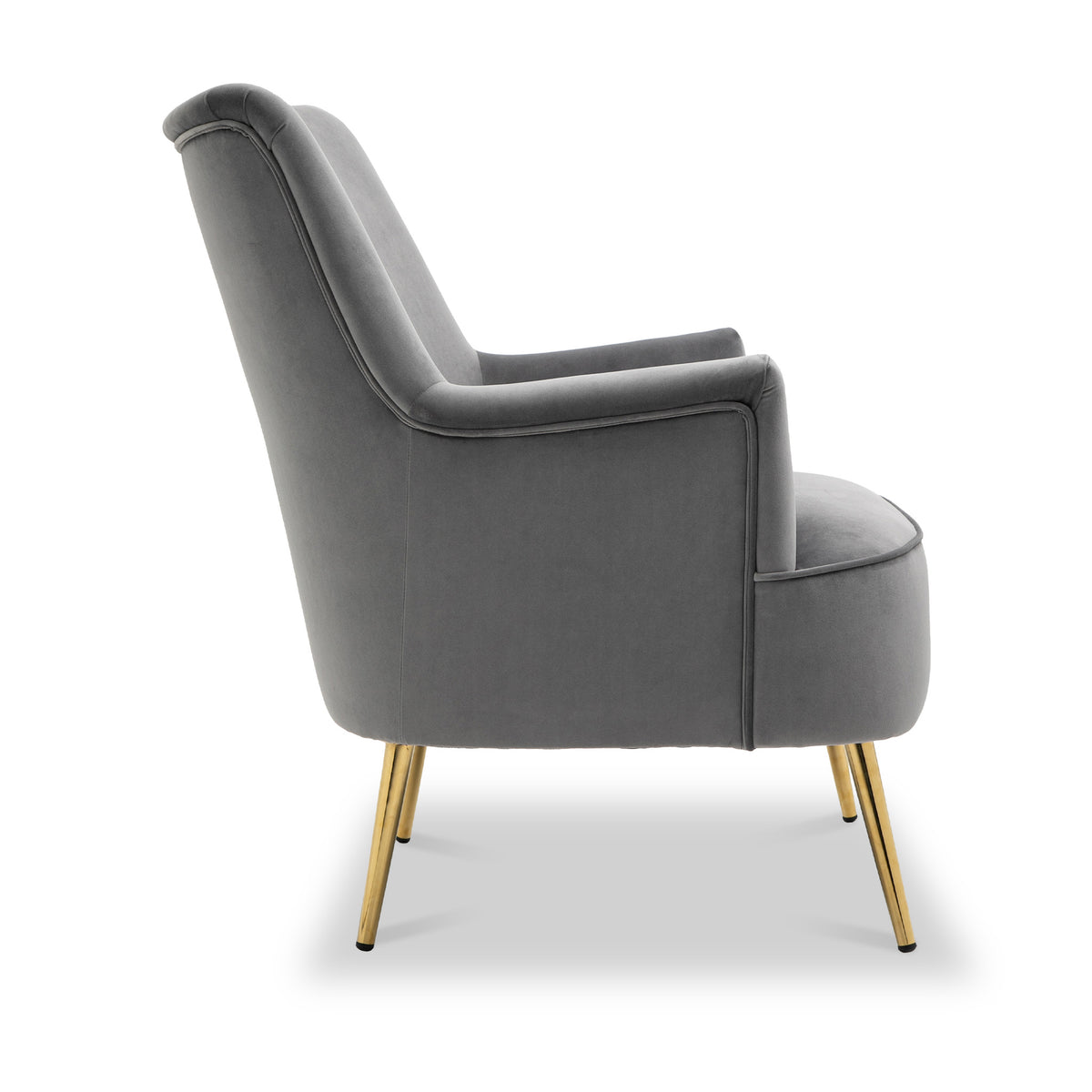 Freddie Grey Velvet Armchair