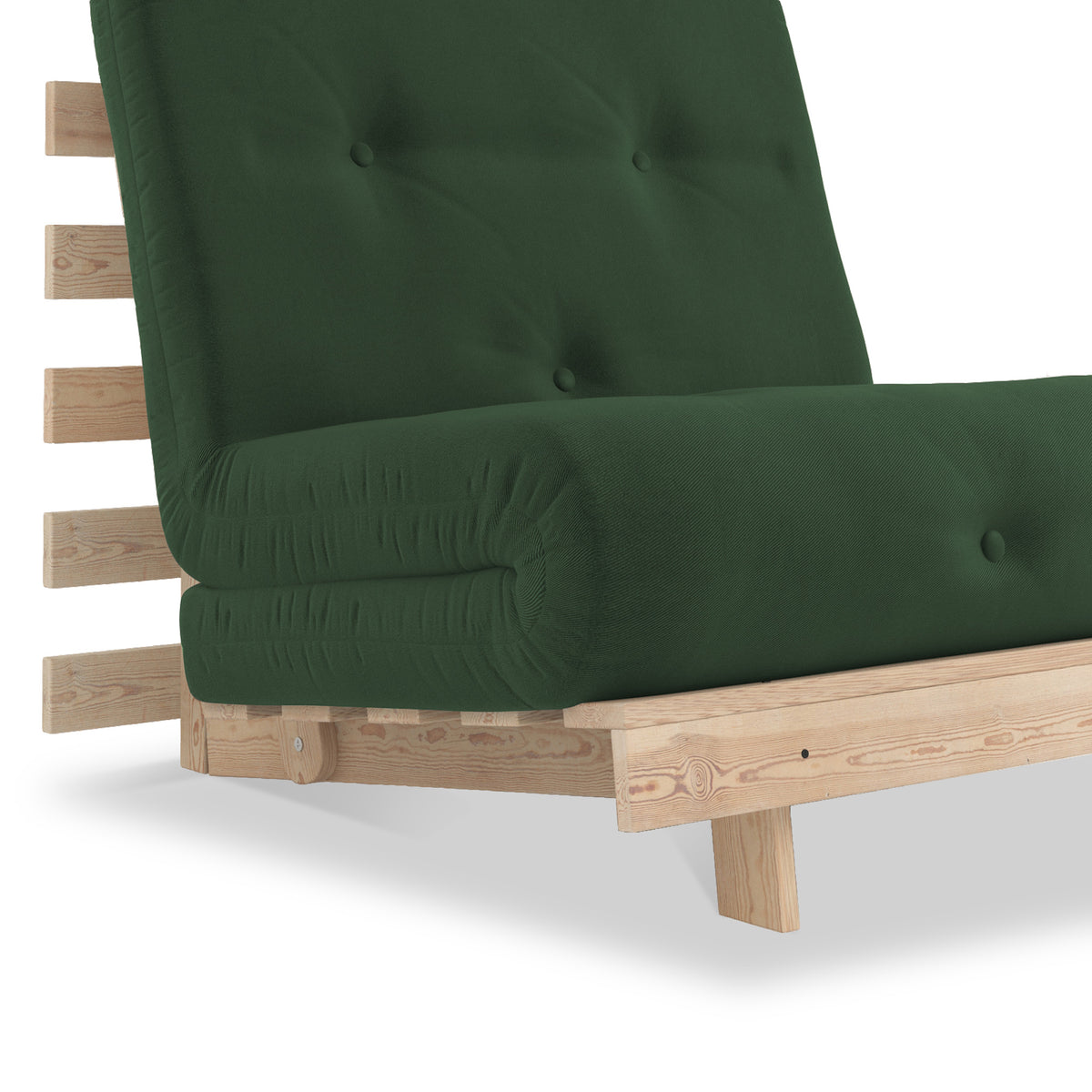 Maggie Forest Green Single Futon Sofa Bed