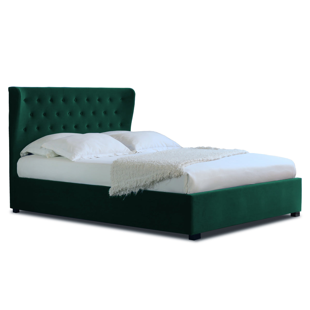 Richmond Bottle Green Velvet Ottoman Storage Bed Frame