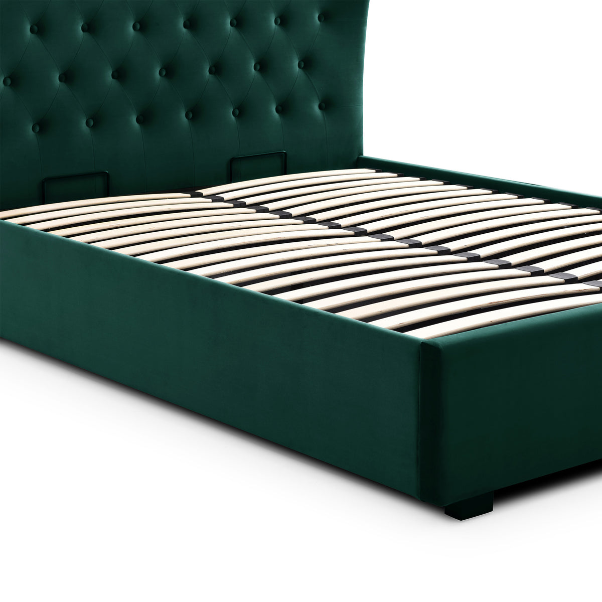 Richmond Bottle Green Velvet Ottoman Storage Bed Frame