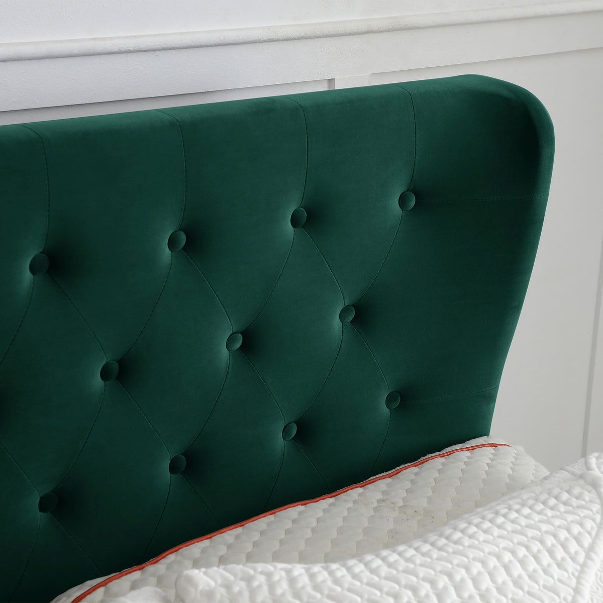 Richmond Bottle Green Velvet Ottoman Storage Bed Frame