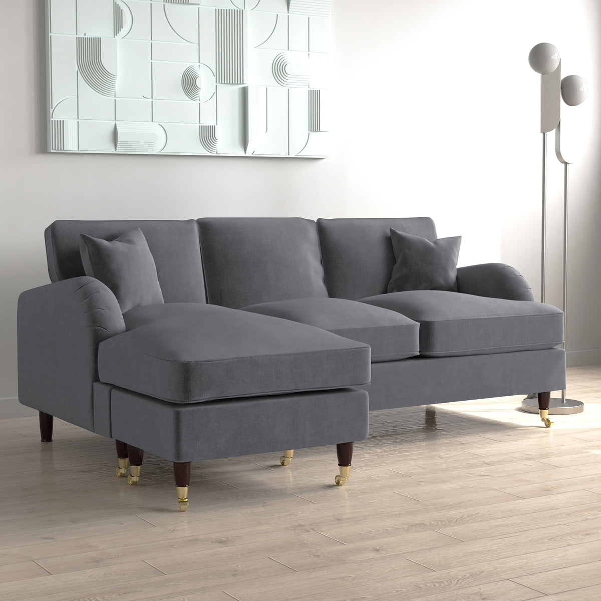Hattie Velvet Chaise Sofa