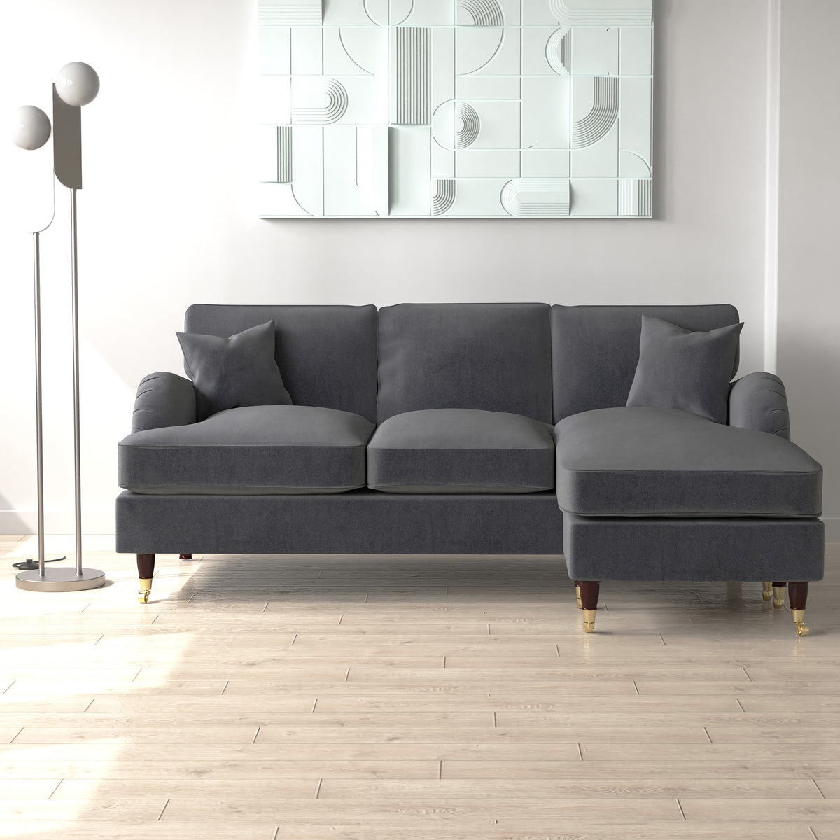Hattie Velvet Chaise Sofa