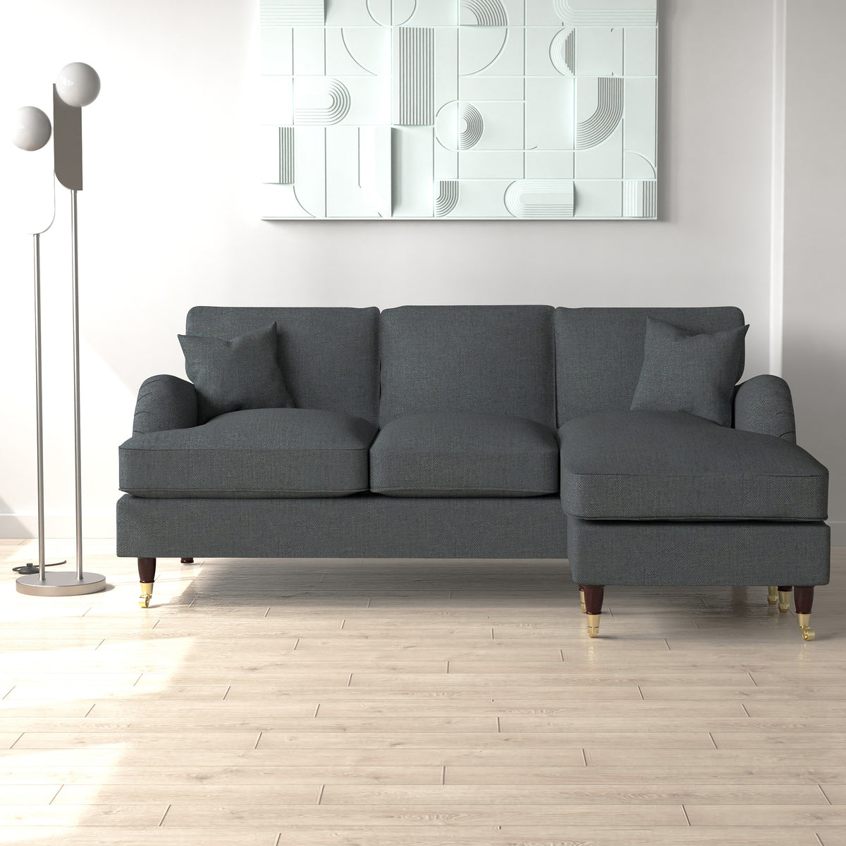 Prescott Herringbone Chaise Sofa