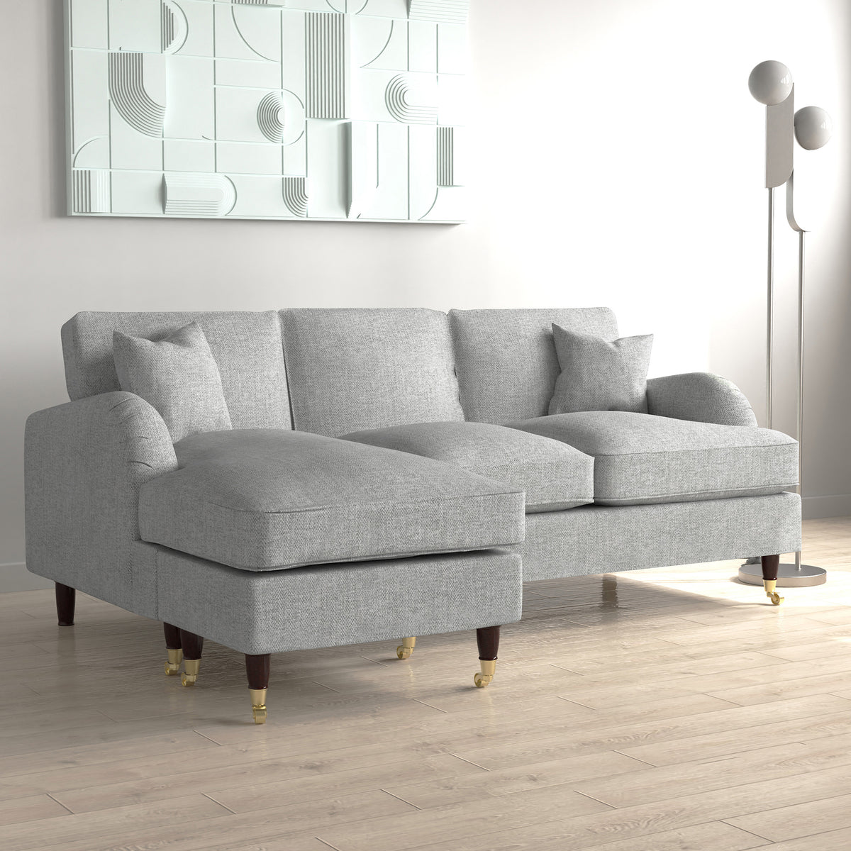 Prescott Herringbone Chaise Sofa