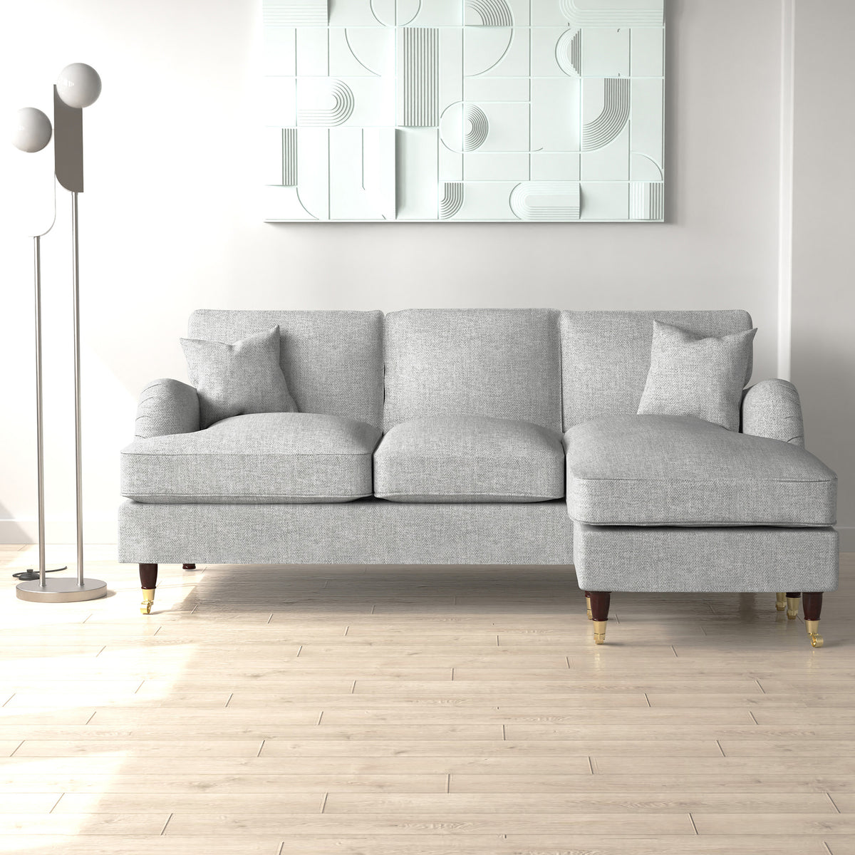 Prescott Herringbone Chaise Sofa