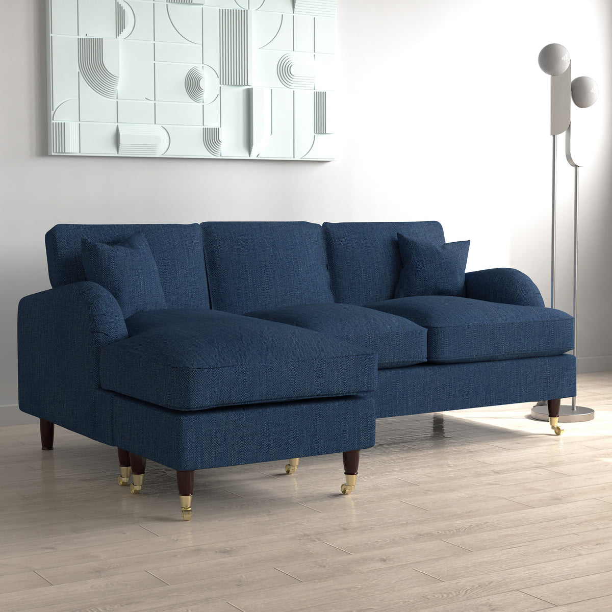 Prescott Herringbone Chaise Sofa