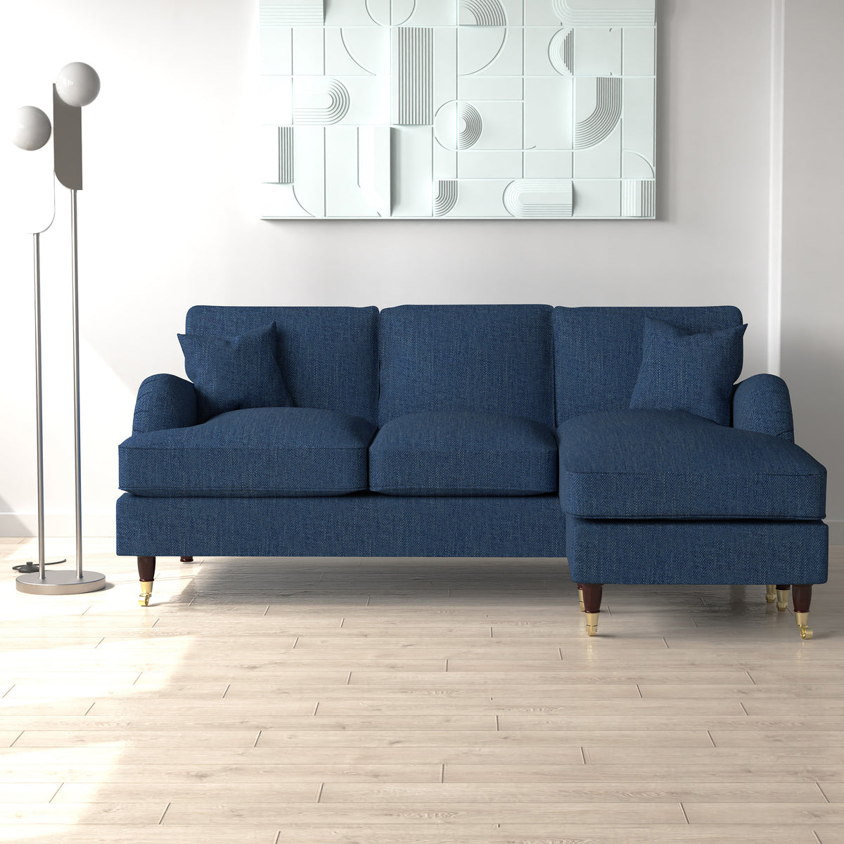Prescott Herringbone Chaise Sofa