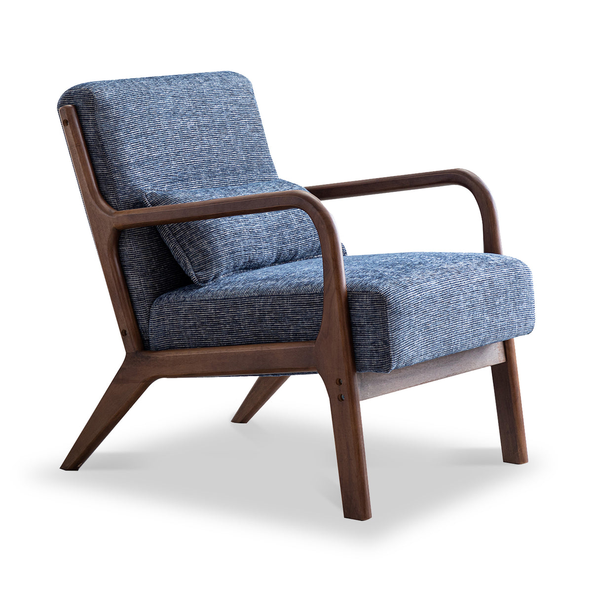 Khali Navy Blue Upholstered Modern Vintage Armchair