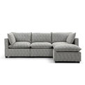 Hampton Grey 3 Seater Boucle Chaise Sofa from Roseland Furniture