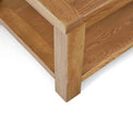 Zelah Oak Large Coffee Table - Looking down on corner leg of table
