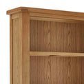 Zelah Oak Large Bookcase - Close up of top