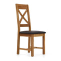 Zelah Oak Cross-Back Dining Chair with Padded Seat by Roseland Furniture