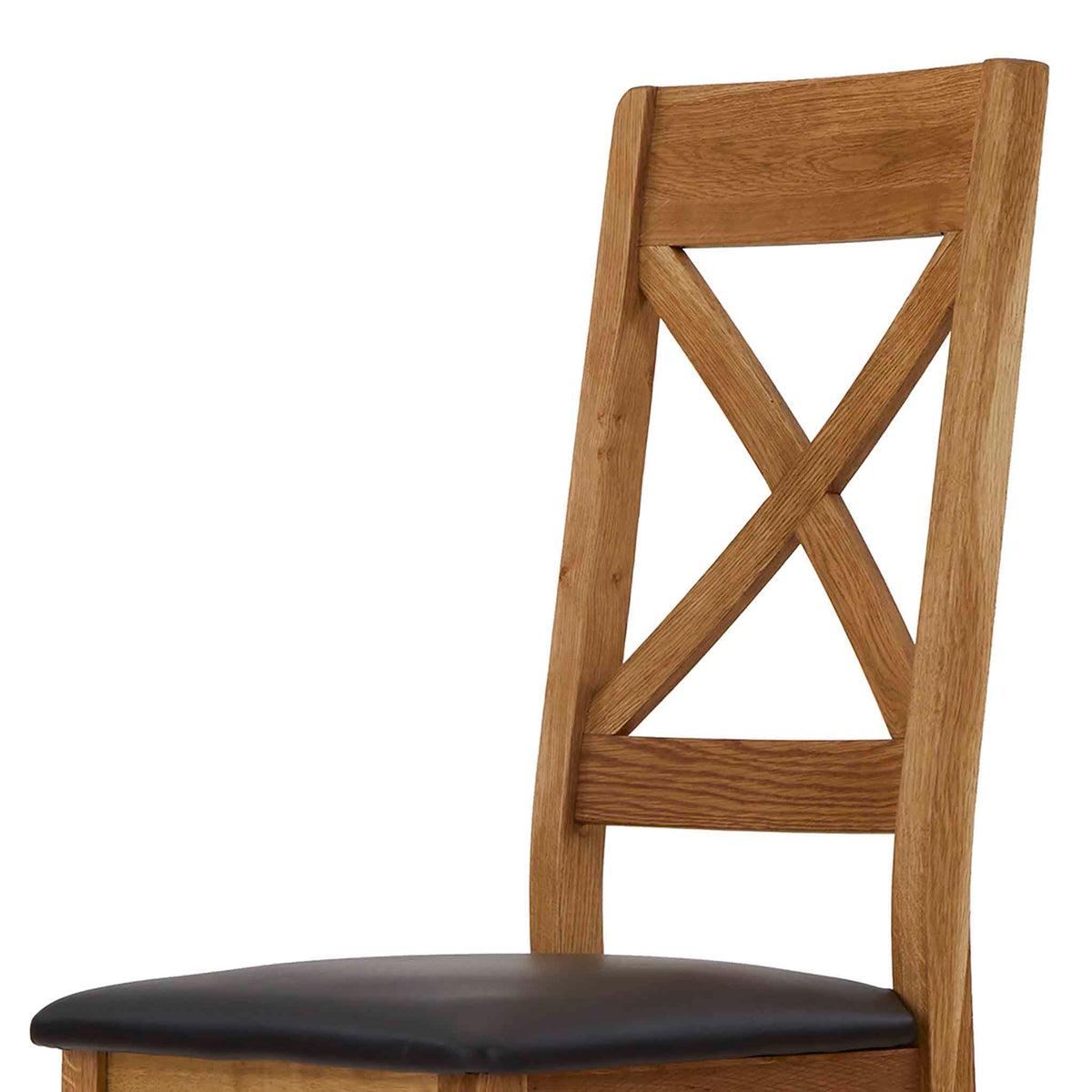 Zelah Oak Cross-Back Dining Chair - Close up of crossed back