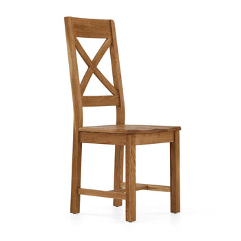 Zelah Oak Cross-Back Wood Seat Chair