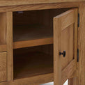 Zelah Oak 200cm TV Stand - Close up of inside cupboard