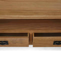 Zelah Oak 200cm TV Stand - Close up of drawers