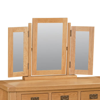Zelah Oak Triple Vanity Mirror