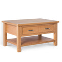 London Oak Coffee Table with Drawer - Side View