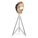 Elstree Black and Gold Metal Tripod Floor Lamp from Roseland
