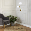 Asterope White Orb and Gold Metal Floor Lamp for living room
