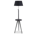 Malmo Grey Wood with Black Table Floor Lamp