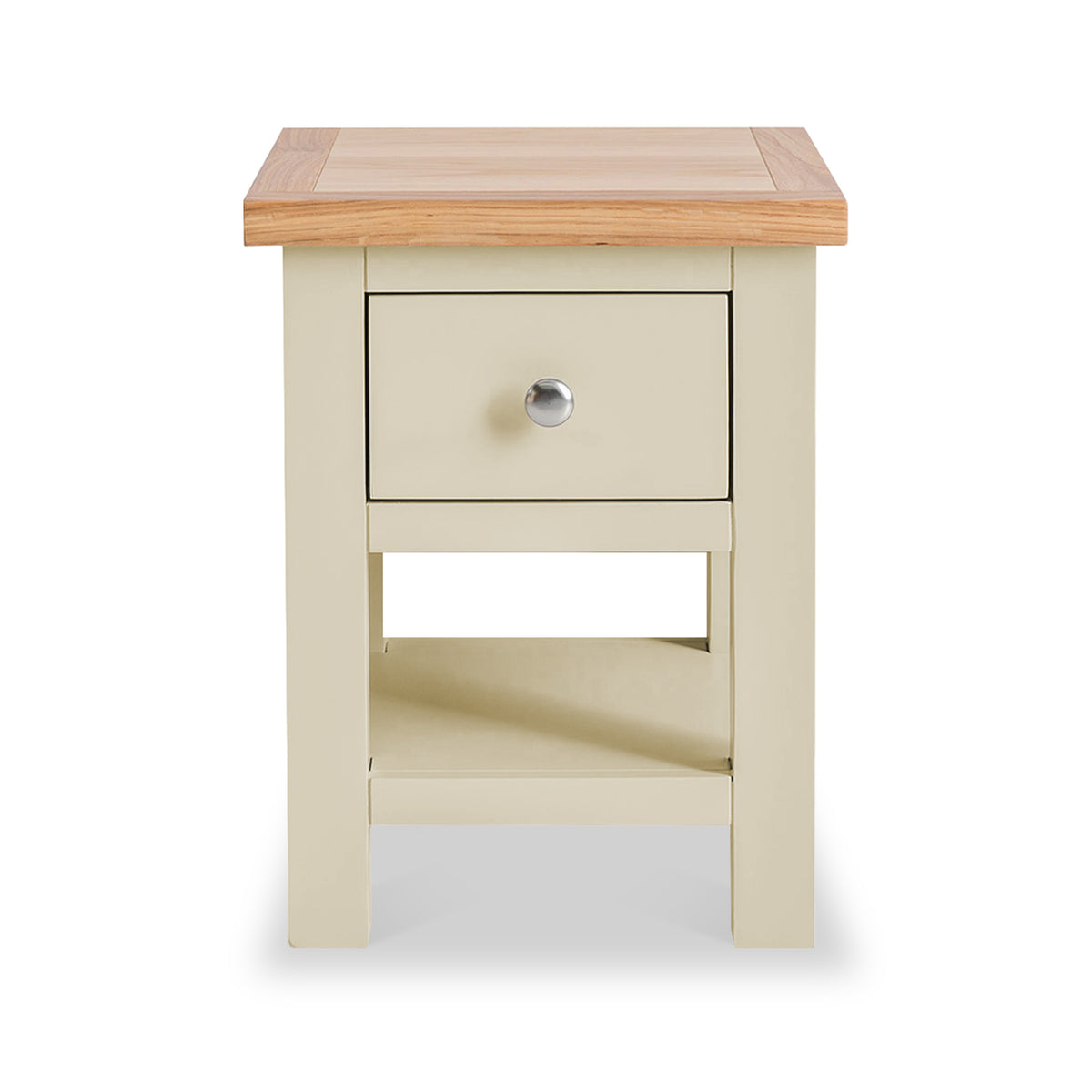 Farrow Grey Side Lamp Table with Storage Drawer