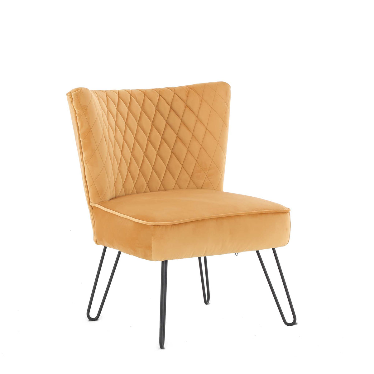 Dixie Mustard Yellow Velvet Vanity Accent Chair from Roseland Furniture