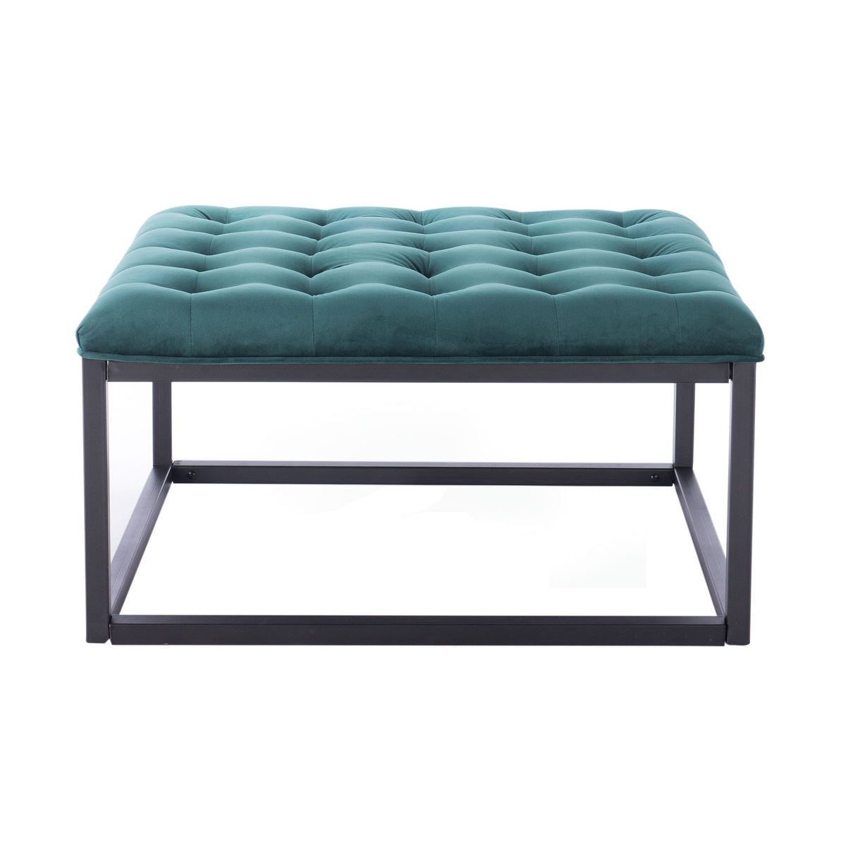 Adison Teal Buttoned Velvet Footstool