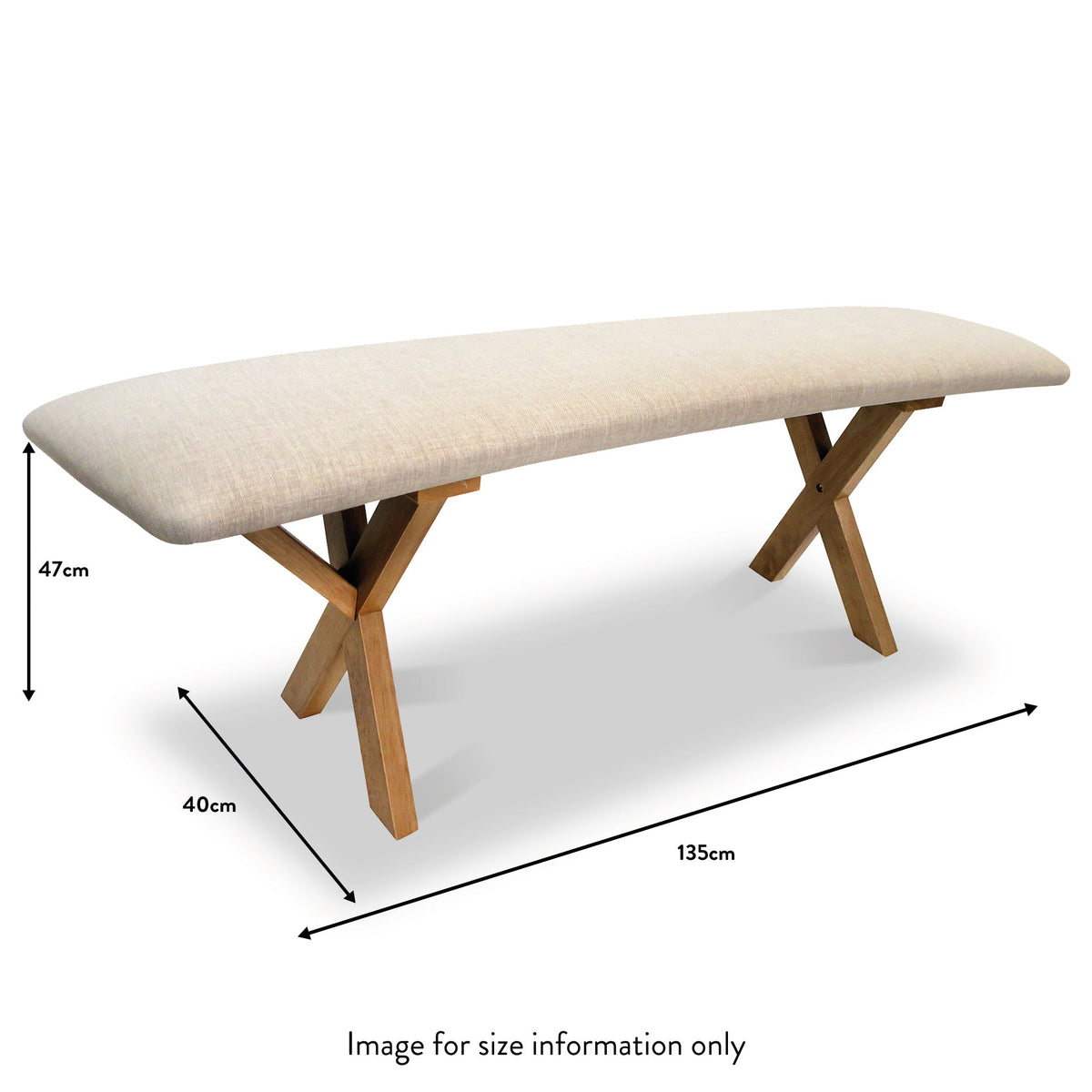 Fabio upholstered dining bench dimensions